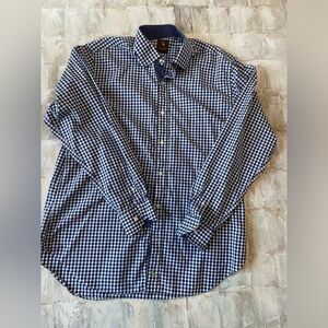 XL Men’s Taylorbyrd blue and white long sleeve button down